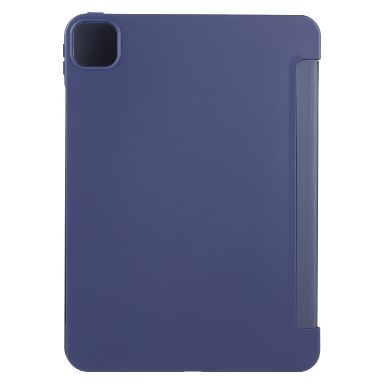 For iPad Pro 11 2024 GEBEI 3-folding Holder Shockproof Flip Leather Tablet Case(Dark Blue) - iPad Pro 11 2024 Cases by GEBEI | Online Shopping UK | buy2fix