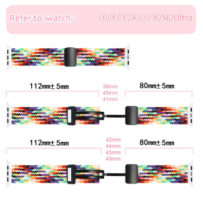 Magnetic Fold Clasp Woven Watch Band For Apple Watch 5 44mm(Rainbow Color) - Watch Bands by buy2fix | Online Shopping UK | buy2fix