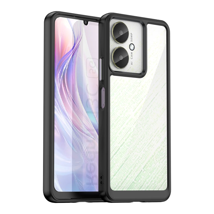 For Xiaomi Redmi 13R 5G Colorful Series Acrylic Hybrid TPU Phone Case(Black) - 13R Cases by buy2fix | Online Shopping UK | buy2fix