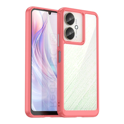 For Xiaomi Redmi 13C 5G Colorful Series Acrylic Hybrid TPU Phone Case(Red) - 13C Cases by buy2fix | Online Shopping UK | buy2fix