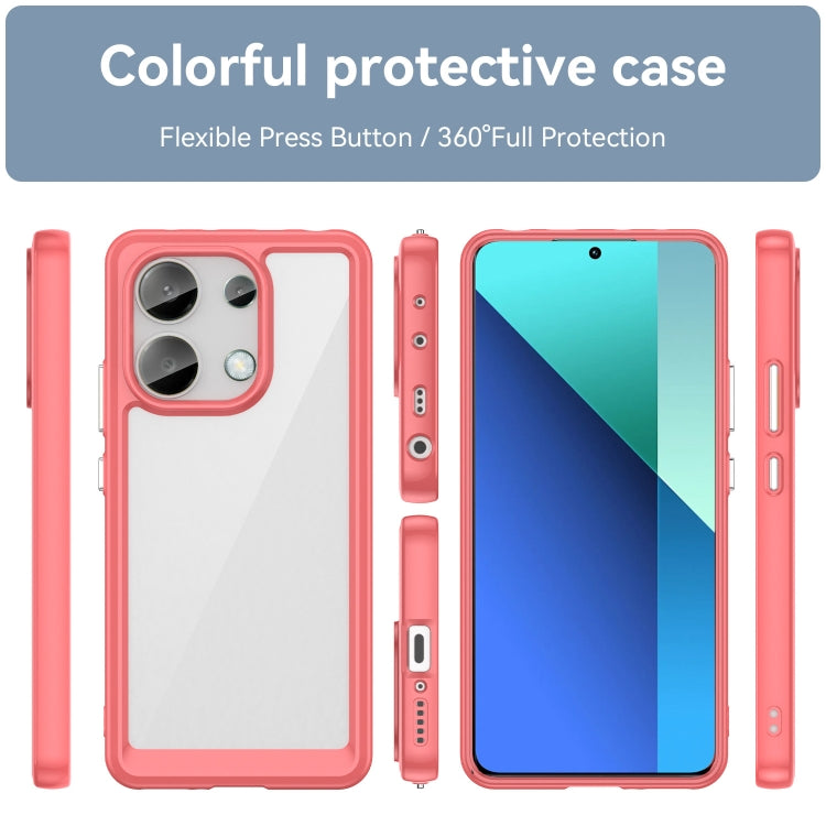 For Xiaomi Redmi Note 13 4G Global Colorful Series Acrylic Hybrid TPU Phone Case(Red) - Note 13 Cases by buy2fix | Online Shopping UK | buy2fix