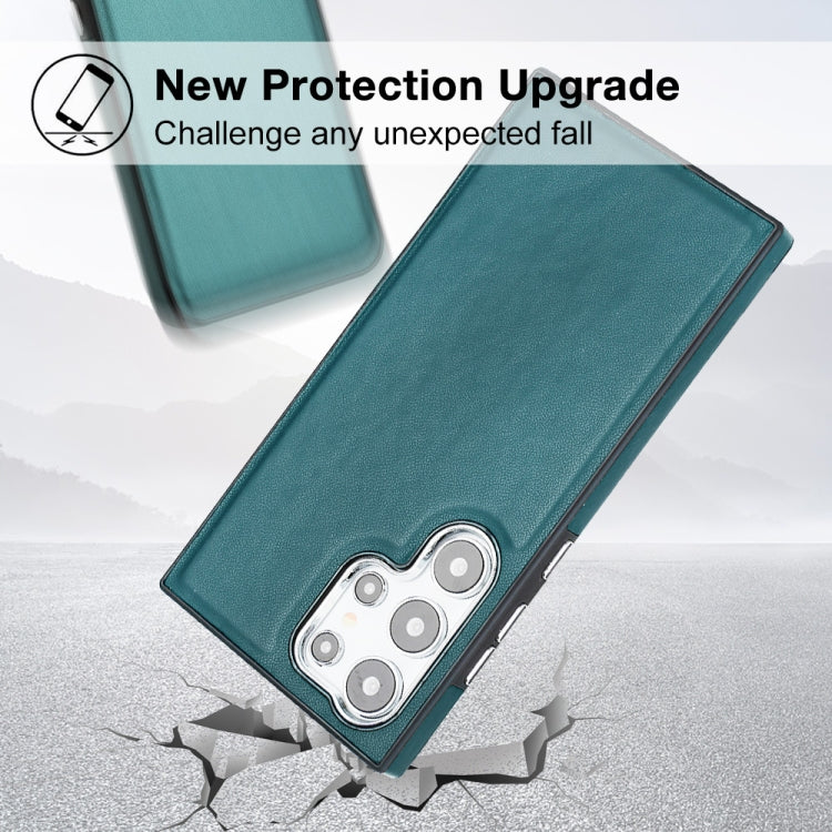 For Samsung Galaxy S24 Ultra 5G Leather Texture Full Coverage Phone Case(Green) - Galaxy S24 Ultra 5G Cases by buy2fix | Online Shopping UK | buy2fix