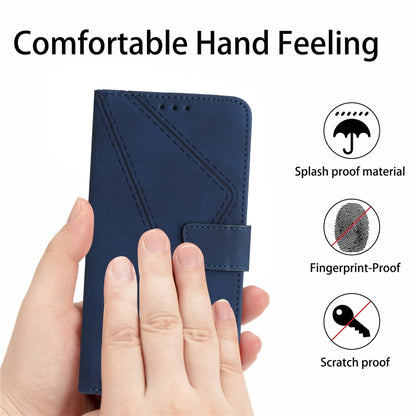 For iPhone 16 Pro Max Stitching Embossed Leather Phone Case(Blue) - iPhone 16 Pro Max Cases by buy2fix | Online Shopping UK | buy2fix