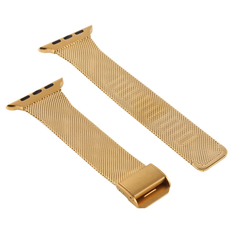 For Apple Watch Series 9&8&7 41mm / SE 3&SE 2&6&SE&5&4 40mm / 3&2&1 38mm Milanese Stainless Steel Watch Band(Gold) - Watch Bands by buy2fix | Online Shopping UK | buy2fix