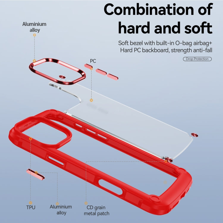 For iPhone 16 Pro TPU + PC Lens Protection Phone Case(Red) - iPhone 16 Pro Cases by buy2fix | Online Shopping UK | buy2fix