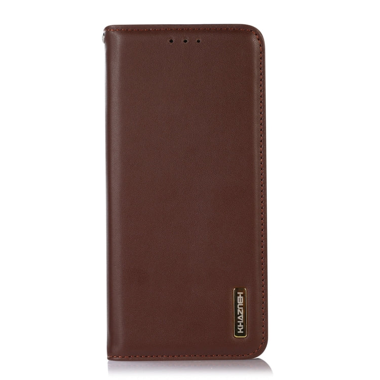 For iPhone 16 Pro KHAZNEH Nappa Top Layer Cowhide Leather Phone Case(Brown) - iPhone 16 Pro Cases by buy2fix | Online Shopping UK | buy2fix