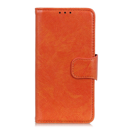 For iPhone 16 Plus Nappa Texture Leather Case(Orange) - iPhone 16 Plus Cases by buy2fix | Online Shopping UK | buy2fix