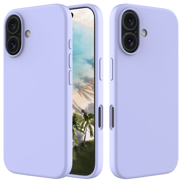 For iPhone 16 Solid Color Silicone Phone Case(Purple) - More iPhone Cases by buy2fix | Online Shopping UK | buy2fix