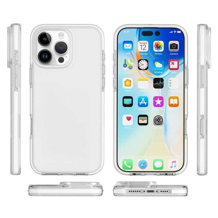 For iPhone 16 Pro Max Two-color Shockproof High Transparency TPU Phone Case(White) - iPhone 16 Pro Max Cases by buy2fix | Online Shopping UK | buy2fix