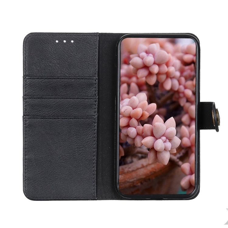 For iPhone SE 2024 KHAZNEH Cowhide Texture Horizontal Flip Leather Phone Case(Black) - More iPhone Cases by buy2fix | Online Shopping UK | buy2fix