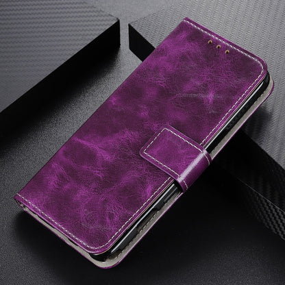 For iPhone SE 2024 Retro Crazy Horse Texture Horizontal Flip Leather Phone Case(Purple) - More iPhone Cases by buy2fix | Online Shopping UK | buy2fix