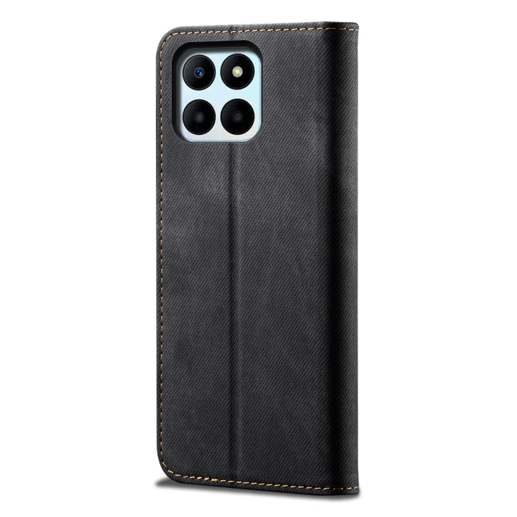 For Honor X6A Denim Texture Flip Leather Phone Case(Black) - Honor Cases by buy2fix | Online Shopping UK | buy2fix