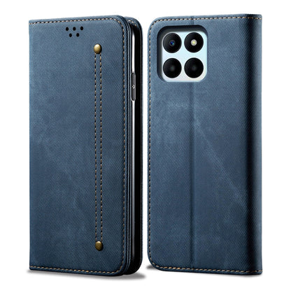 For Honor X8b 4G Global Denim Texture Flip Leather Phone Case(Blue) - Honor Cases by buy2fix | Online Shopping UK | buy2fix