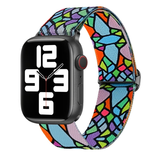 For Apple Watch Ultra 2 49mm Painted Pattern Nylon Replacement Watch Band(Geometric Rainbow) - Watch Bands by buy2fix | Online Shopping UK | buy2fix