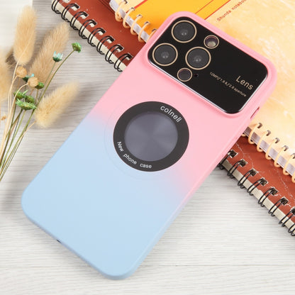 For iPhone 13 Gradient Silicone Shockproof Magsafe Phone Case with Lens Film(Pink Blue) - iPhone 13 Cases by buy2fix | Online Shopping UK | buy2fix