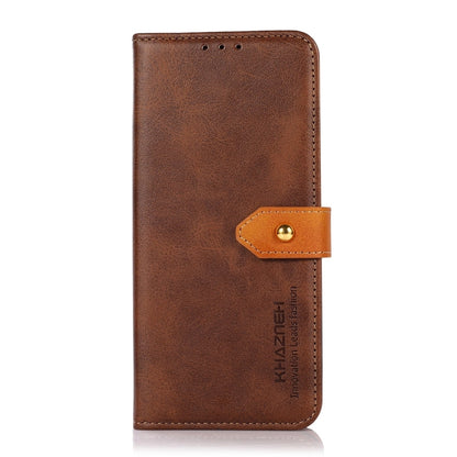 For OnePlus 12 KHAZNEH Dual-color Cowhide Texture Flip Leather Phone Case(Brown) - OnePlus Cases by buy2fix | Online Shopping UK | buy2fix