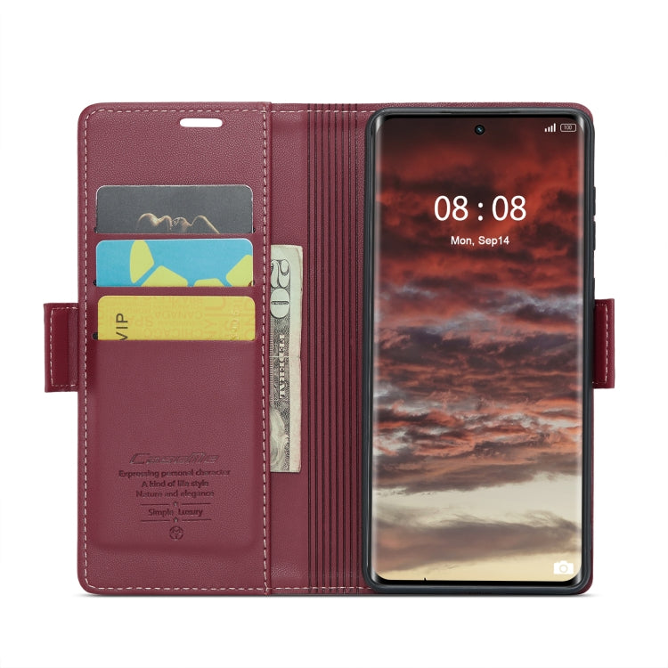 For Realme 11 Pro/11 Pro+ CaseMe 023 Butterfly Buckle Litchi Texture RFID Anti-theft Leather Phone Case(Wine Red) - Realme Cases by CaseMe | Online Shopping UK | buy2fix