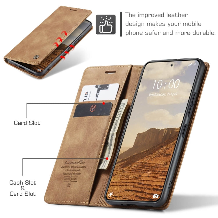 For Xiaomi 14 CaseMe 013 Multifunctional Horizontal Flip Leather Phone Case(Brown) - 14 Cases by CaseMe | Online Shopping UK | buy2fix