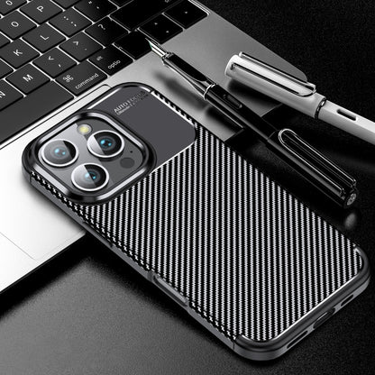 For iPhone 16 Pro Carbon Fiber Texture Shockproof TPU Phone Case(Black) - iPhone 16 Pro Cases by buy2fix | Online Shopping UK | buy2fix