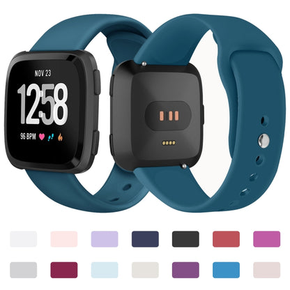 For Fitbit Versa 2 / Fitbit Versa / Fitbit Versa Lite Solid Color Silicone Watch Band, Size:L(Baby Blue) - Watch Bands by buy2fix | Online Shopping UK | buy2fix
