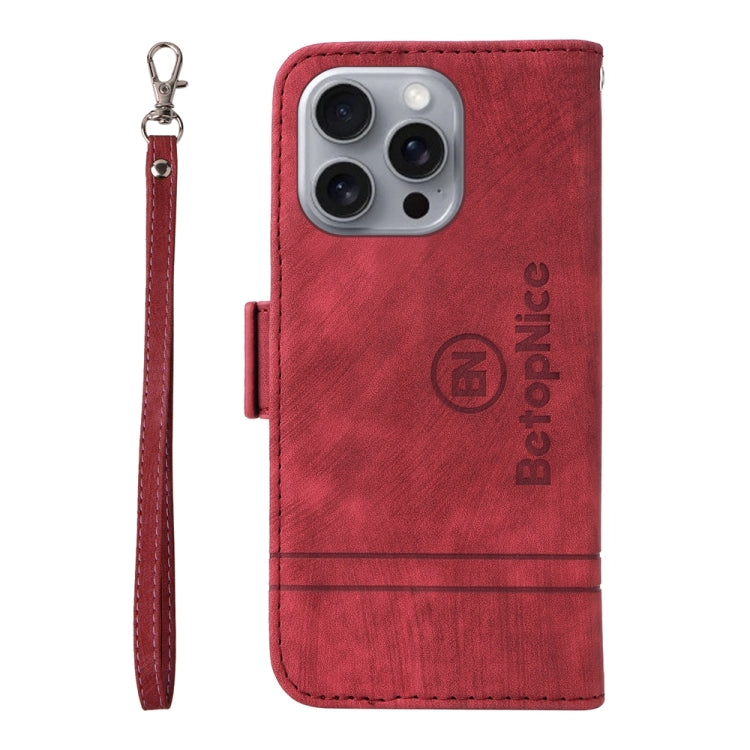 For iPhone 16 Pro Max BETOPNICE Dual-side Buckle Leather Phone Case(Red) - iPhone 16 Pro Max Cases by BETOPNICE | Online Shopping UK | buy2fix