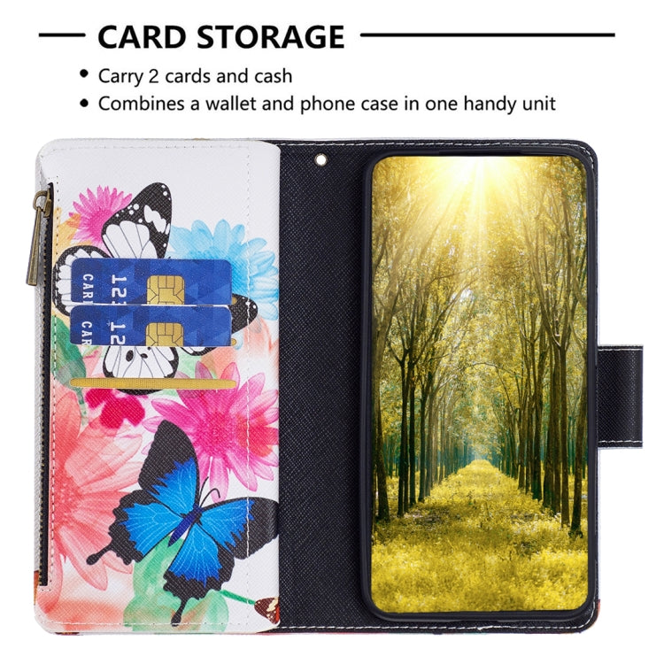 For iPhone 16 Pro Colored Drawing Pattern Zipper Phone Leather Case(Two Butterflies) - iPhone 16 Pro Cases by buy2fix | Online Shopping UK | buy2fix