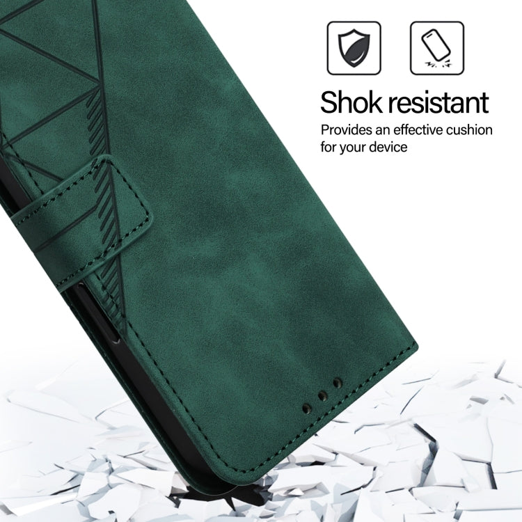 For iPhone 16 Pro Max Crossbody 3D Embossed Flip Leather Phone Case(Dark Green) - iPhone 16 Pro Max Cases by buy2fix | Online Shopping UK | buy2fix