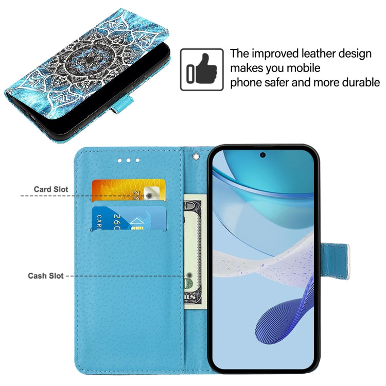 For iPhone SE 2024 Colored Drawing Pattern Plain Weave Leather Phone Case(Undersea Mandala) - More iPhone Cases by buy2fix | Online Shopping UK | buy2fix