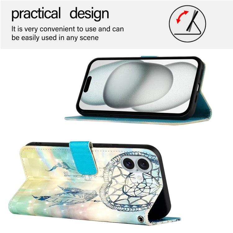 For iPhone 16 Plus 3D Painting Horizontal Flip Leather Phone Case(Dream Wind Chimes) - iPhone 16 Plus Cases by buy2fix | Online Shopping UK | buy2fix