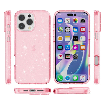 For iPhone 16 Pro Max Shockproof Terminator Glitter Powder Phone Case(Pink) - iPhone 16 Pro Max Cases by buy2fix | Online Shopping UK | buy2fix