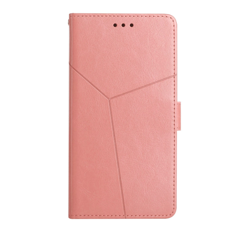 For OnePlus 12 5G Global Y-shaped Pattern Flip Leather Phone Case(Pink) - OnePlus Cases by buy2fix | Online Shopping UK | buy2fix