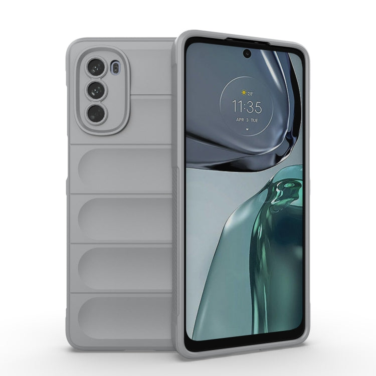 For Motorola Moto G62 5G Magic Shield TPU + Flannel Phone Case(Grey) - Motorola Cases by buy2fix | Online Shopping UK | buy2fix