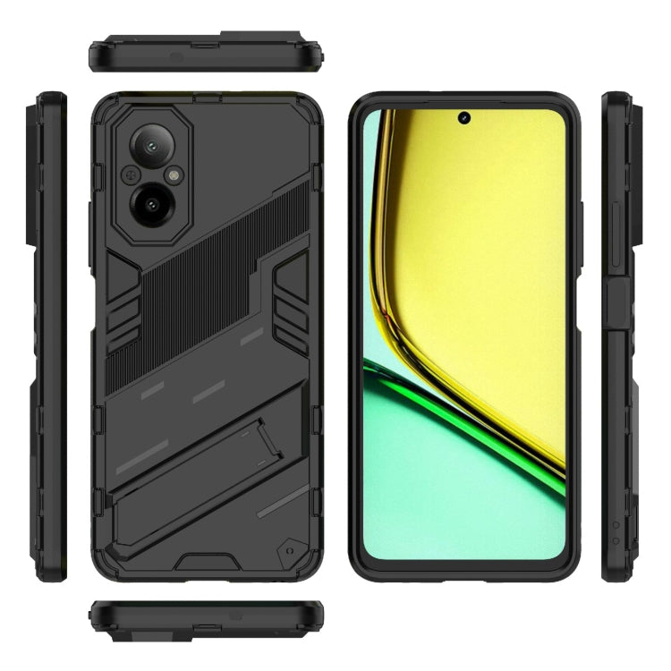 For Realme C67 4G Global Punk Armor 2 in 1 PC + TPU Phone Case with Holder(Black) - Realme Cases by buy2fix | Online Shopping UK | buy2fix