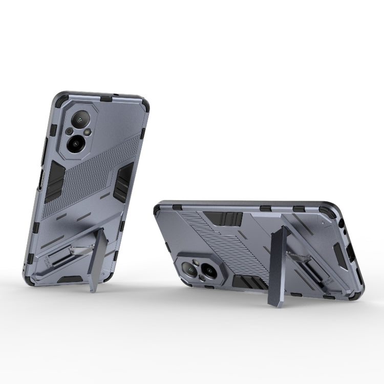 For Realme C67 4G Global Punk Armor 2 in 1 PC + TPU Phone Case with Holder(Grey) - Realme Cases by buy2fix | Online Shopping UK | buy2fix