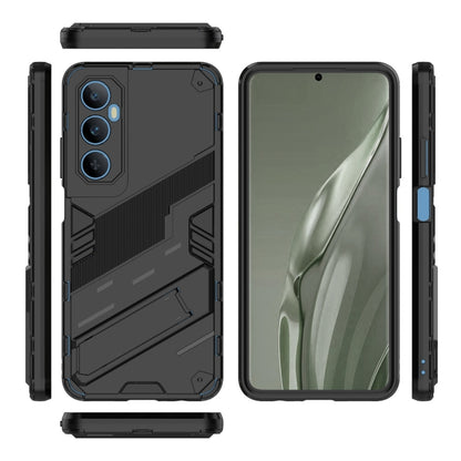 For Realme C65 4G Global Punk Armor 2 in 1 PC + TPU Phone Case with Holder(Black) - Realme Cases by buy2fix | Online Shopping UK | buy2fix