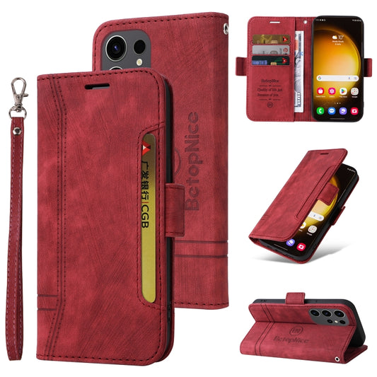 For Samsung Galaxy S24 Ultra BETOPNICE Dual-side Buckle Leather Phone Case(Red) - Galaxy Phone Cases by BETOPNICE | Online Shopping UK | buy2fix