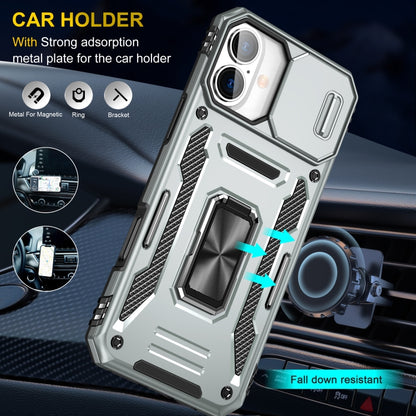 For iPhone 16 Plus Armor PC + TPU Camera Shield Phone Case(Grey) - iPhone 16 Plus Cases by buy2fix | Online Shopping UK | buy2fix