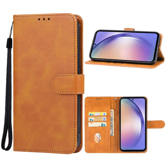 For Samsung Galaxy A55 Leather Phone Case(Brown) - Galaxy Phone Cases by buy2fix | Online Shopping UK | buy2fix