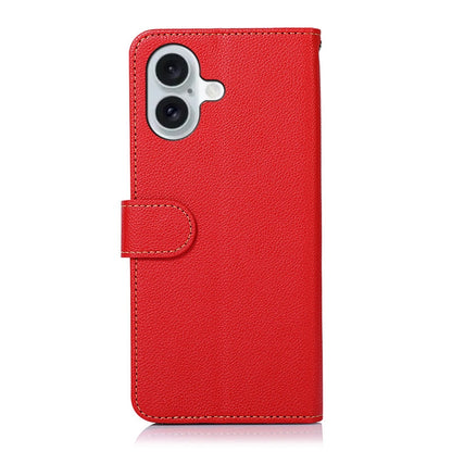 For iPhone 16 KHAZNEH Litchi Texture Leather RFID Phone Case(Red) - iPhone 16 Cases by buy2fix | Online Shopping UK | buy2fix