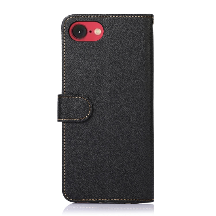 For iPhone SE 2024 KHAZNEH Litchi Texture Leather RFID Phone Case(Black) - More iPhone Cases by buy2fix | Online Shopping UK | buy2fix