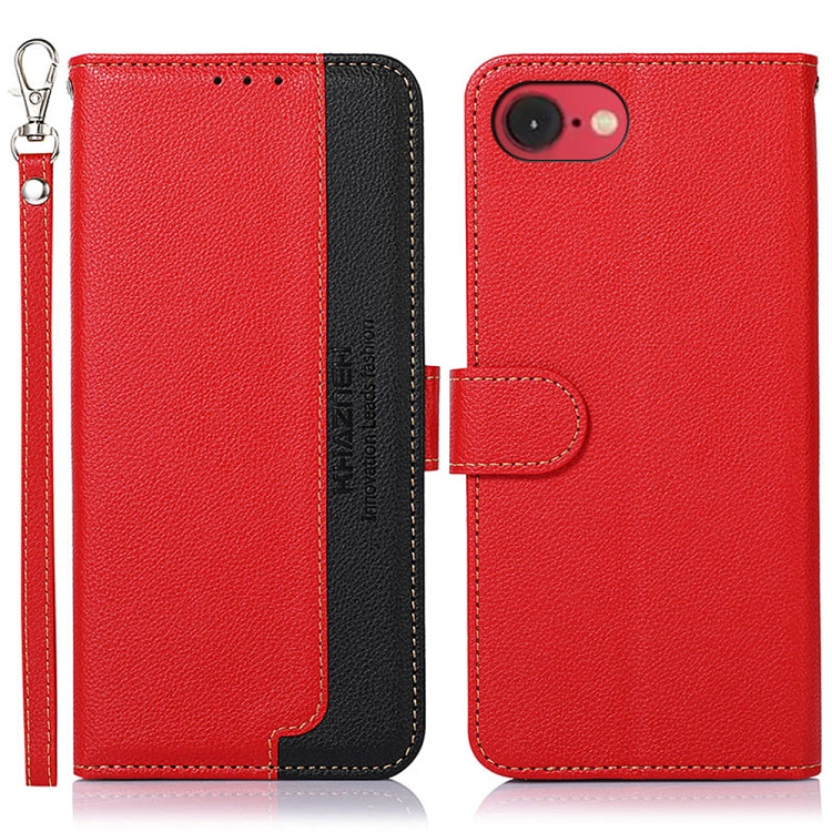 For iPhone SE 2024 KHAZNEH Litchi Texture Leather RFID Phone Case(Red) - More iPhone Cases by buy2fix | Online Shopping UK | buy2fix