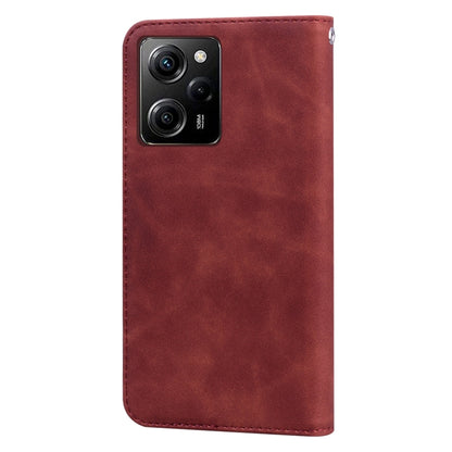 For Xiaomi Redmi Note 12 5G Global/Poco X5 Frosted Business Magnetic Horizontal Flip PU Phone Case(Brown) - Xiaomi Cases by buy2fix | Online Shopping UK | buy2fix