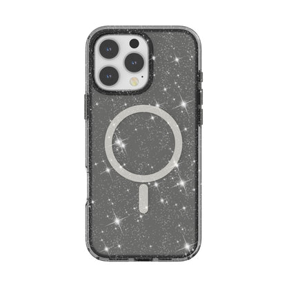 For iPhone 16 Pro Max Terminator Style Glitter Powder MagSafe Magnetic Phone Case(Black) - iPhone 16 Pro Max Cases by buy2fix | Online Shopping UK | buy2fix