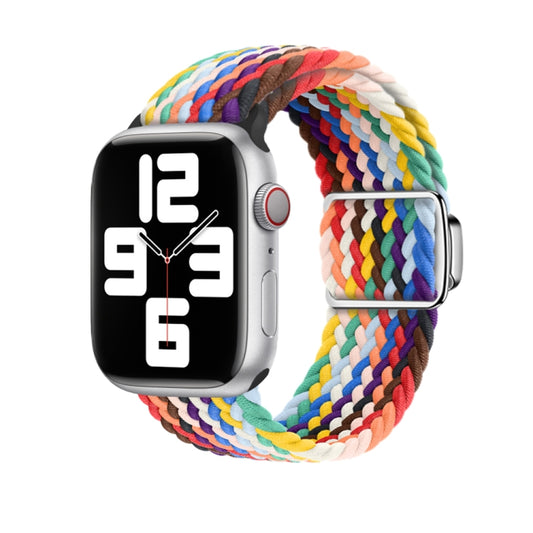 For Apple Watch Ultra 49mm Nylon Loop Magnetic Buckle Watch Band(Official Rainbow) - Watch Bands by buy2fix | Online Shopping UK | buy2fix