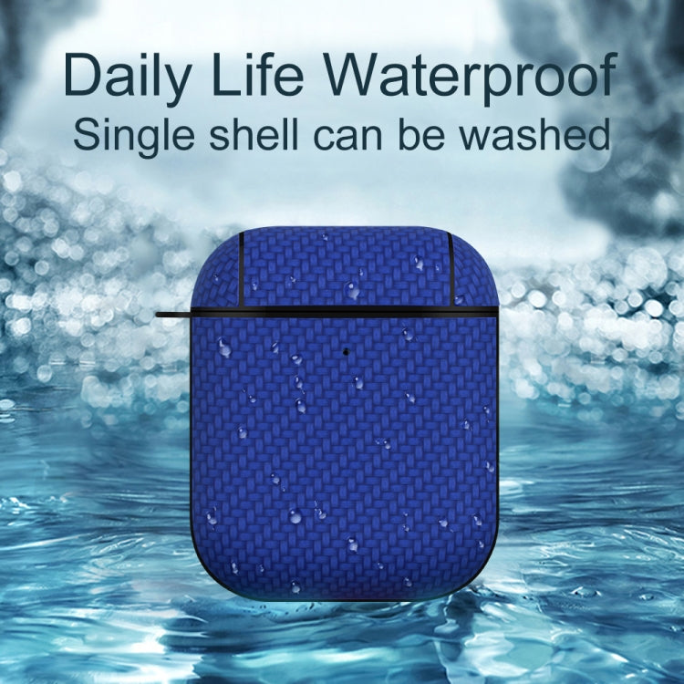 For AirPods Pro Woven Skin Texture PC TWS Earphone Protective Case(Blue) - For AirPods Pro by buy2fix | Online Shopping UK | buy2fix