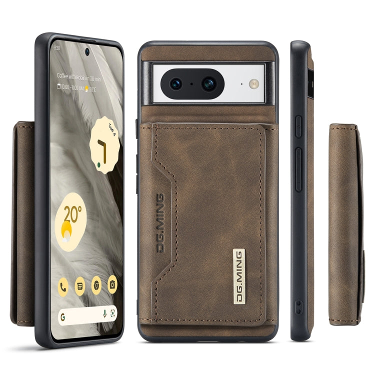 For Google Pixel 8 DG.MING M2 Series 3-Fold Multi Card Bag + Magnetic Phone Case(Coffee) - Google Cases by DG.MING | Online Shopping UK | buy2fix