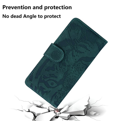 For Motorola Moto G Power 5G 2024 Tiger Embossing Pattern Leather Phone Case(Green) - Motorola Cases by buy2fix | Online Shopping UK | buy2fix