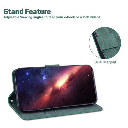 For Xiaomi Redmi Note 13 Pro+ 5G Geometric Embossed Leather Phone Case(Green) - Note 13 Pro+ Cases by buy2fix | Online Shopping UK | buy2fix