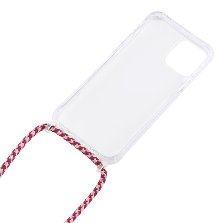 For iPhone 16 Pro Max Transparent Acrylic Airbag Shockproof Phone Protective Case with Lanyard(White Grey Fine Lines) - iPhone 16 Pro Max Cases by buy2fix | Online Shopping UK | buy2fix