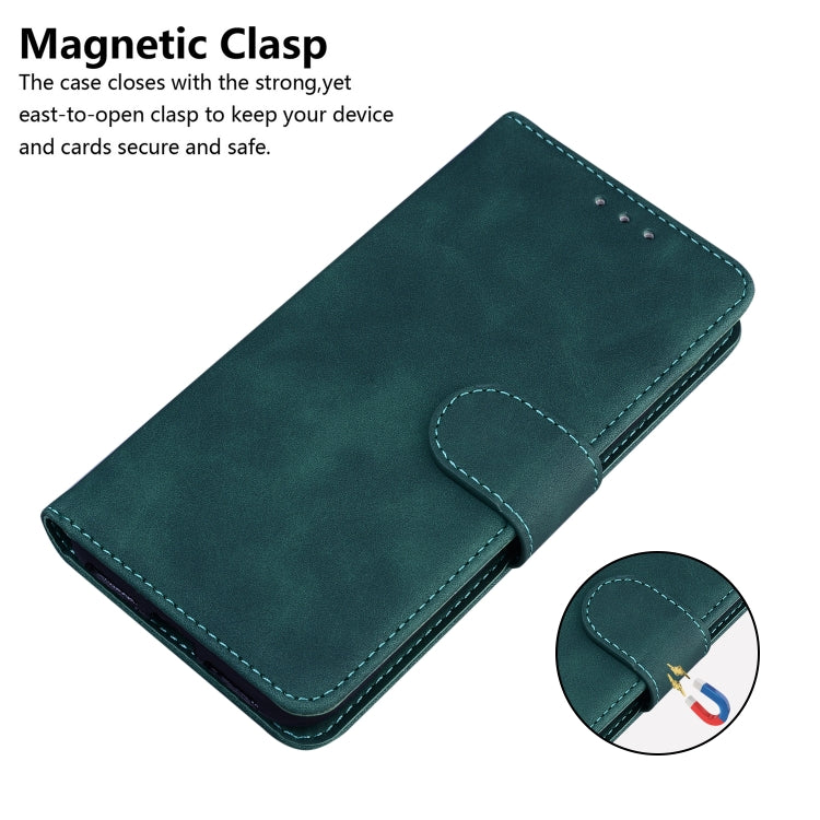 For iPhone 16 Pro Skin Feel Pure Color Flip Leather Phone Case(Green) - iPhone 16 Pro Cases by buy2fix | Online Shopping UK | buy2fix